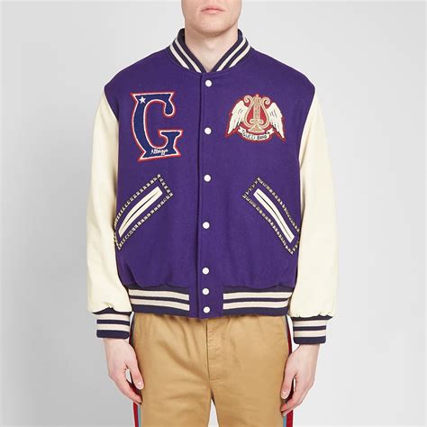 purple gucci varsity jacket|gucci varsity jacket price.